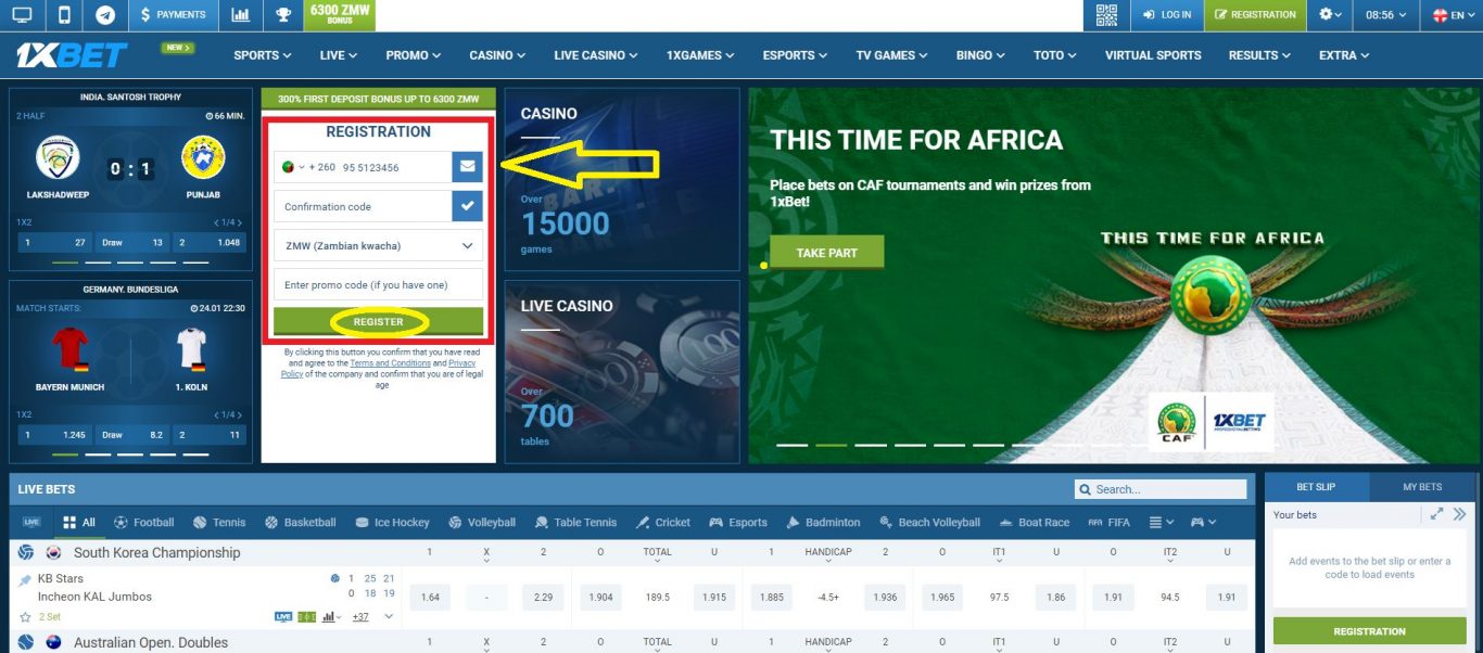 1xBet for users in Zambia